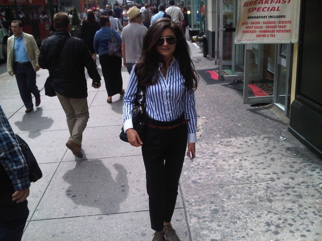 Sally Mourad Roubeni on her way to work