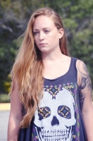 Long Hair with Skull Tank Top