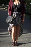 City Outfit, burgundy and black